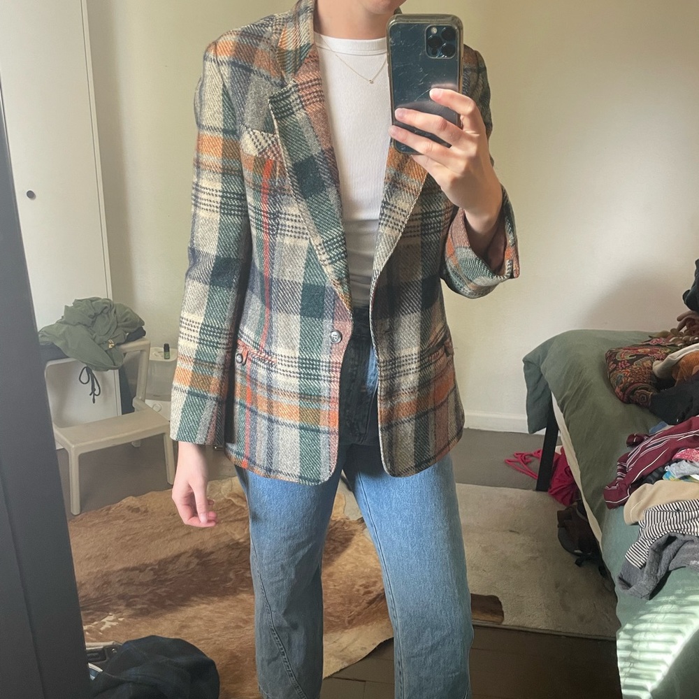 PLAID BLAZER